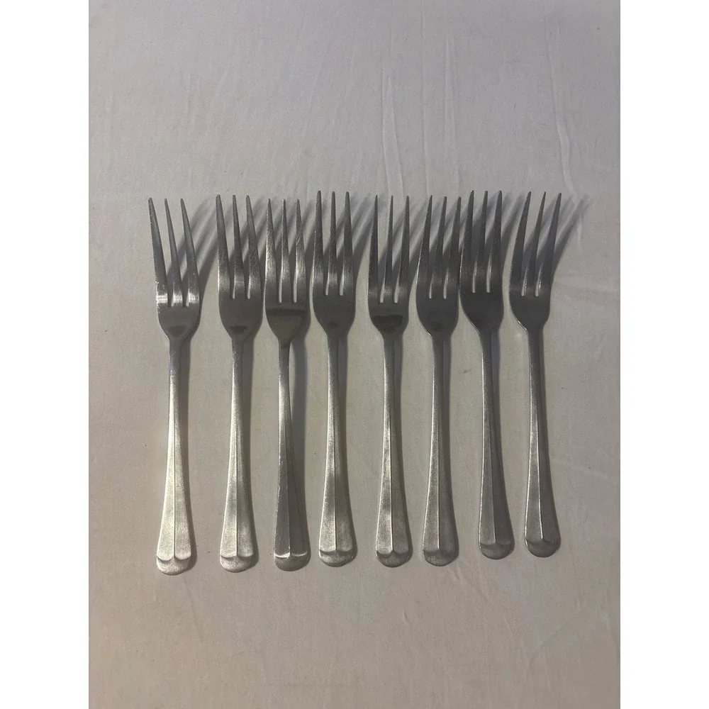 Walco‎ Cocktail Forks Set of 8 Stainless Steel 3-Tine Appetizer MCM